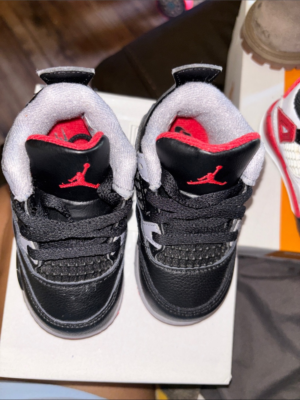 Jordan Kids Black and Red Low-Top Sneakers